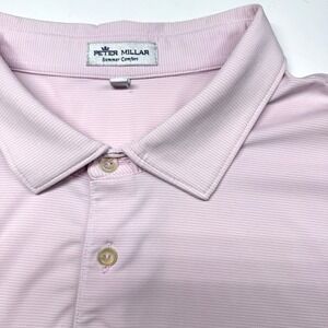 Peter Millar Polo Mens 2XL Pink Striped Golf 2X Summer‎ Preppy READ